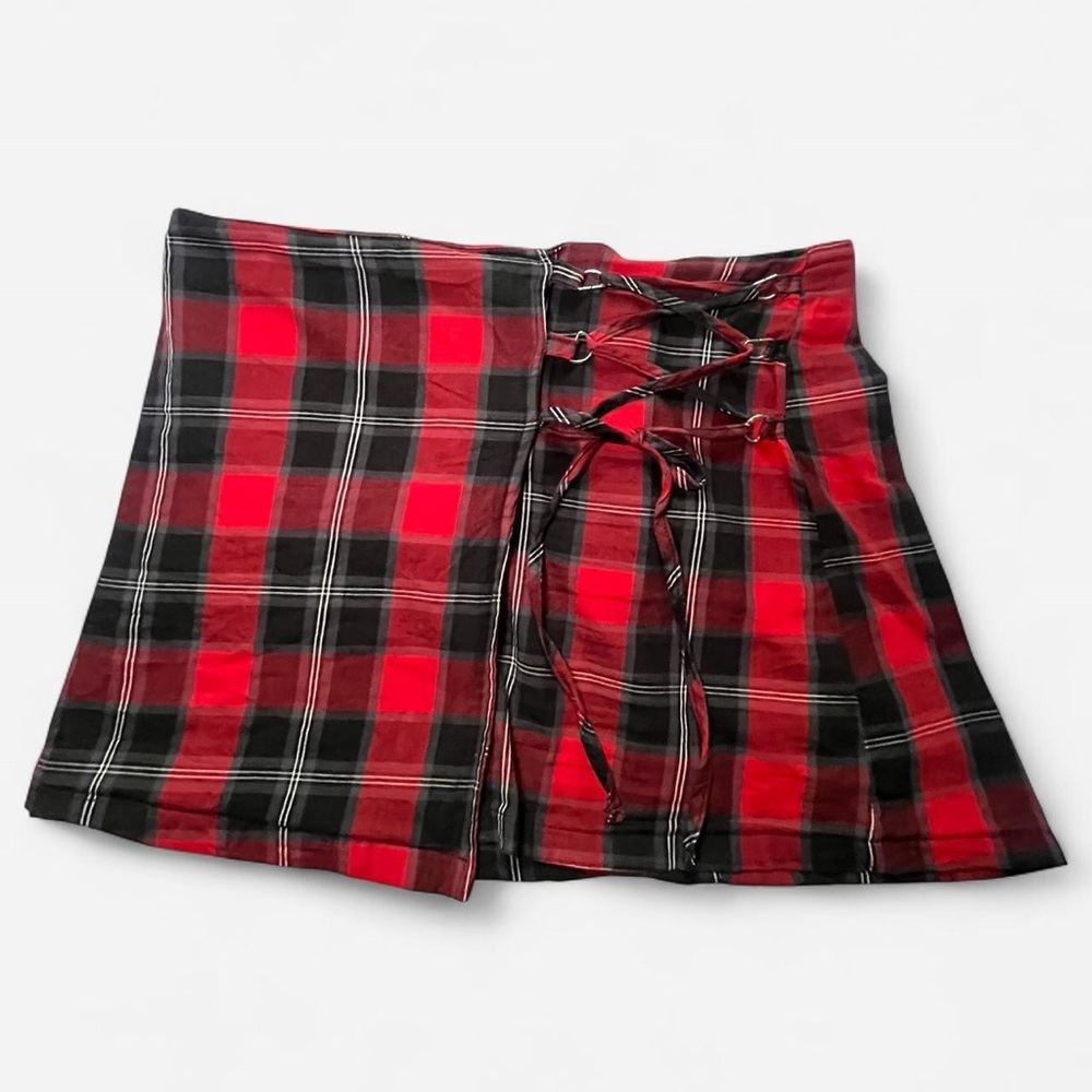 Wild Fable Red and Black Plaid Mini Skirt
